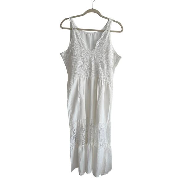 Unbranded Women’s Boho White Lace Maxi Romantic Cottage Size Medium - Picture 1 of 6
